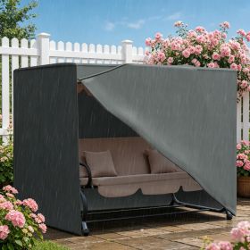 Gray Outdoor Patio Hammock Porch Swing Cover 81'' X 49'' X 65'' UV Water Dust Fighting Material for All-Season Protection