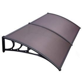 Same Code94201212200 x 100 Household Application Door & Window Rain Cover Eaves Canopy Brown & Black Bracket