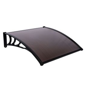 Same Code53493871100 x 100 Household Application Door & Window Rain Cover Eaves Canopy Brown & Black Bracket