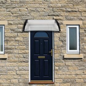 [Same Code: 87203302]HT-100 x 80 Household Application Door & Window Rain Cover Eaves Canopy White & Black Bracket