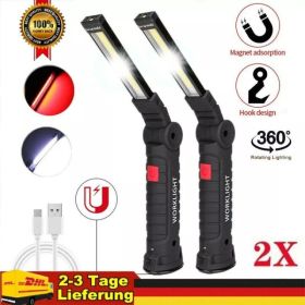USB Rechargeable COB LED Work Light, Magnetic 5-Mode Camping Lamp (Option: Work Light)