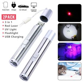 2-Pack Rechargeable LED Magnetic Work Light, USB Cordless Torch (Option: 3in1)
