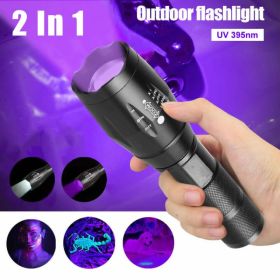 395nm UV LED Torch – Zoomable 2-in-1 Ultraviolet & White Light Flashlight (Option: 2in1)