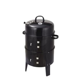 Outdoor Charcoal Grill & Smoker, Double-Layer Wood-Fired BBQ Braising Stove (Option: 92614096)