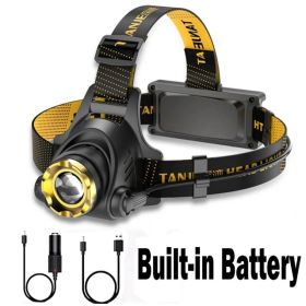 USB Rechargeable LED Headlamp, 3-Mode Adjustable Beam Headlight (Option: 1PC)