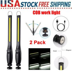 2-Pack Rechargeable LED Magnetic Work Light, USB Cordless Inspection Torch (Option: 2PCS)
