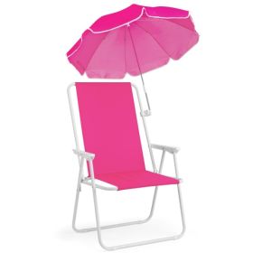 Folding Beach Chair with Umbrella, XL Outdoor Camping Chair with High Back (Option: 67644296)