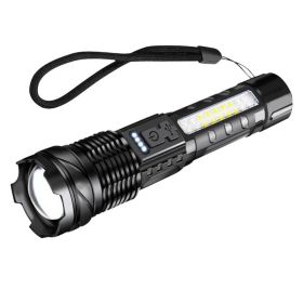 Rechargeable Tactical LED Flashlight, 7-Mode USB-C Camping & Work Light (Option: Black)
