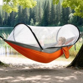 Camping Hammock with Mosquito Net, Portable 3-in-1 Hammock Tent, 440 Lbs (Option: Orange Grey)