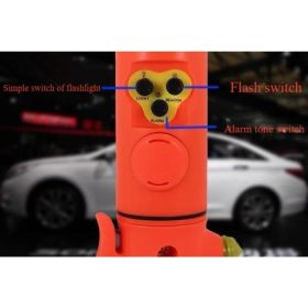 3-in-1 Emergency Car Escape Tool with Flashlight, Glass Breaker & Seatbelt Cutter (Option: Red)