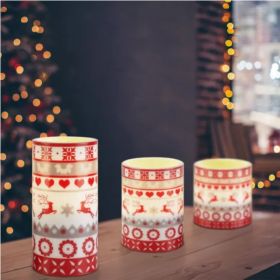 3-Piece Christmas Flameless LED Candles, Battery-Powered Holiday Lights (Option: Style1)