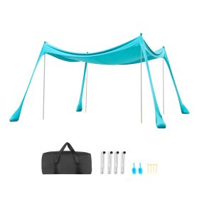 Beach Tent Sun Shelter, UPF50+ Sun Protection, 6.6 ft Tall, 10 x 10 ft, Easy Pop Up Beach Canopy with Sandbags, Stability Poles, Sand Shovels (Canopy Size: 10x10x6.6 ft, Canopy Color: Turquoise)